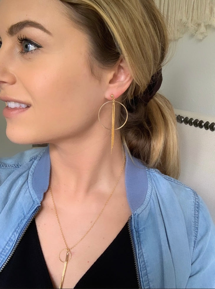 HOOP TASSEL EARRINGS