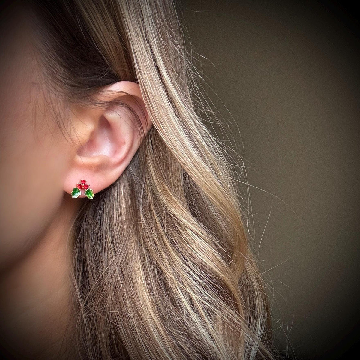 CHRISTMAS STUD EARRINGS | 18k gold | dainty bow stud earrings | winter earrings | Christmas ear stack | hypoallergenic holiday earrings
