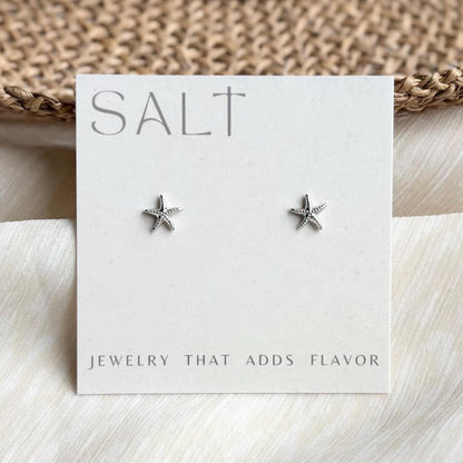 STARFISH STUDS | silver (rhodium) | dainty sea star stud earrings | tiny starfish earrings | coastal jewelry | beachy jewelry | ocean lovers