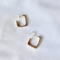 CHIC SQUARE HOOPS | 18k gold coated | stud hoop earrings | sensitive skin hoops | everyday earrings | geometric hoops | gold square hoops