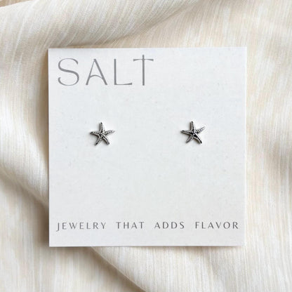 STARFISH STUDS | silver (rhodium) | dainty sea star stud earrings | tiny starfish earrings | coastal jewelry | beachy jewelry | ocean lovers