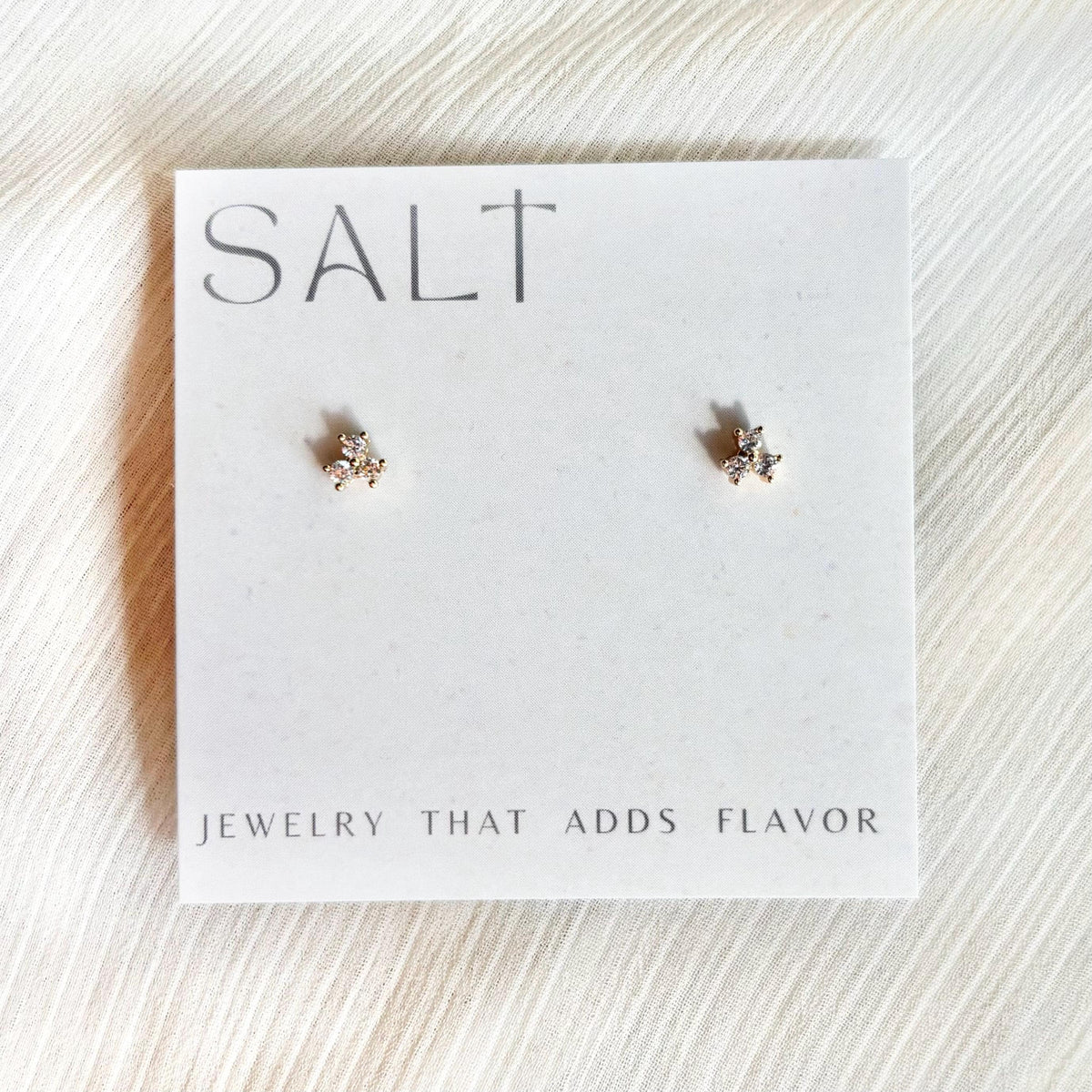 TRINITY DOT STUDS | 18k gold plated | dainty stud earrings | gold post earrings | simple studs | dainty earrings | cubic zirconia simple ear