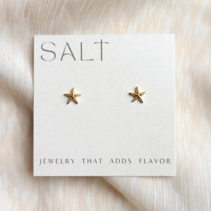 STARFISH STUDS | 18k gold | dainty sea star stud earrings | tiny starfish earrings | coastal jewelry | beachy jewelry | coastal chic earring