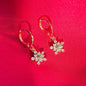GOLD SNOWFLAKE HOOPS | gold snowflake huggie hoop earrings | holiday jewelry | sparkly Christmas earrings | gold winter earrings