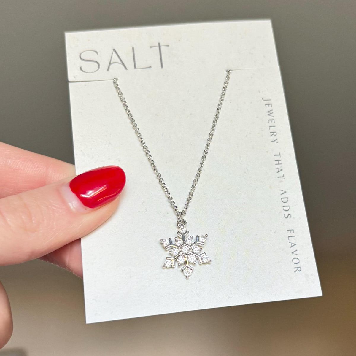 SPARKLY SNOWFLAKE NECKLACE | silver and platinum holiday holiday necklace | cute Christmas jewelry | Christmas necklace | holiday gifts
