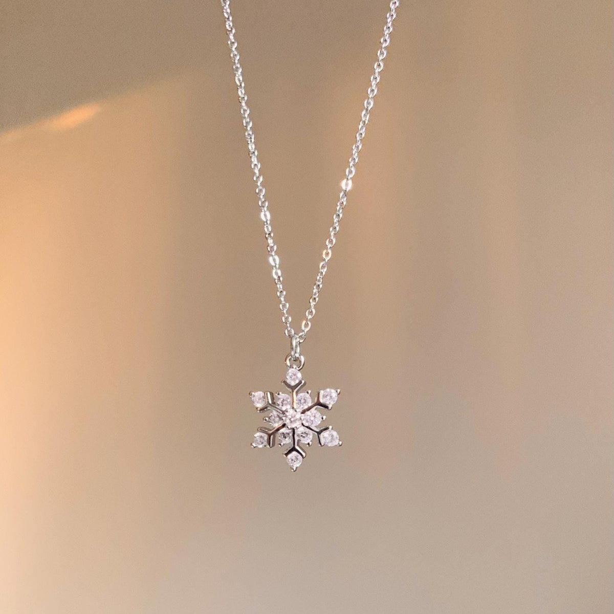 SPARKLY SNOWFLAKE NECKLACE | silver and platinum holiday holiday necklace | cute Christmas jewelry | Christmas necklace | holiday gifts