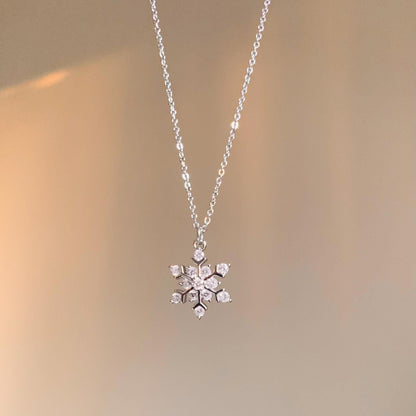 SPARKLY SNOWFLAKE NECKLACE | silver and platinum holiday holiday necklace | cute Christmas jewelry | Christmas necklace | holiday gifts
