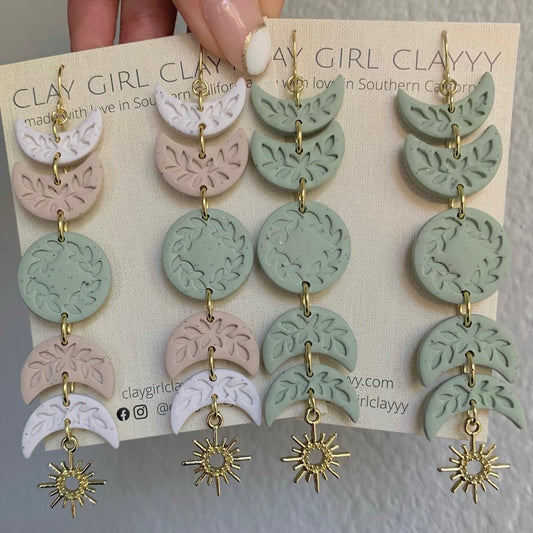 MOON PHASE EARRINGS — SAGE
