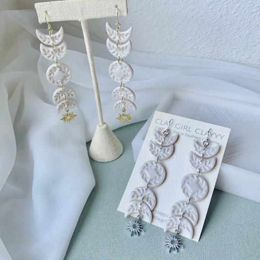 MOON PHASE EARRINGS — pearl