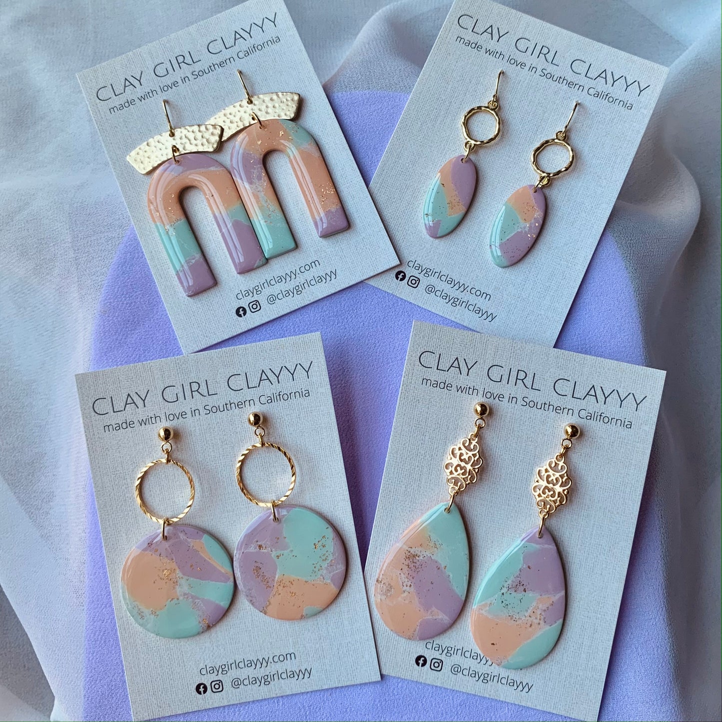 WATERCOLOR EARRINGS - ONE-OF-A-KIND PAIRS